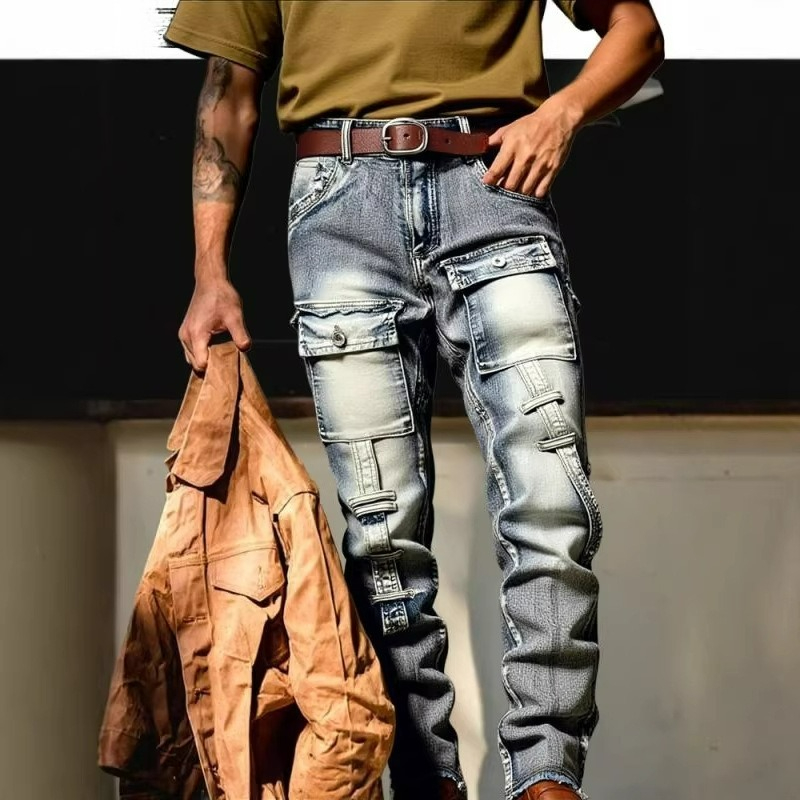 Streetwear Brand America - Men's Distressed Washed High Street Streetwear