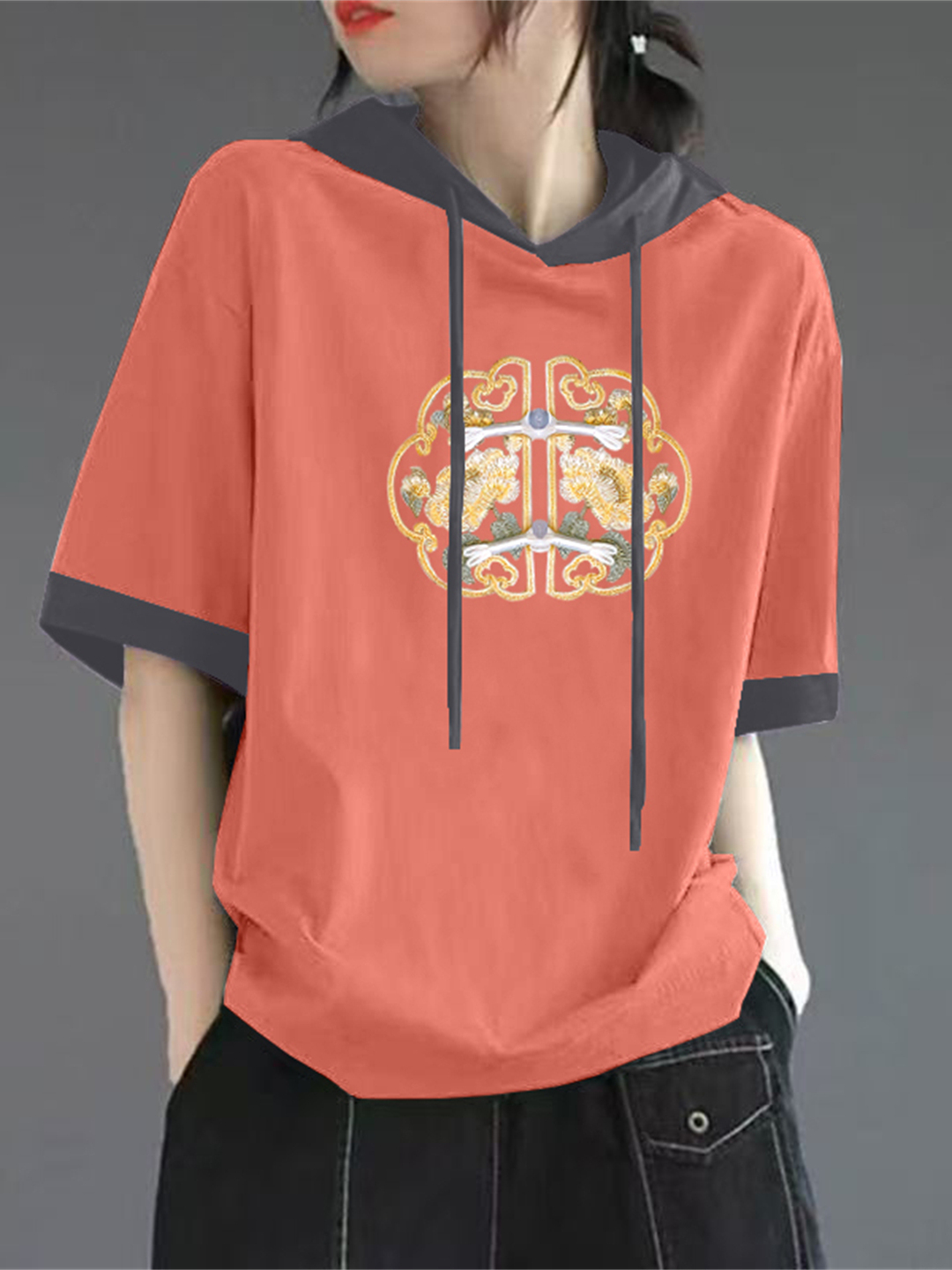 Red Pure Cotton Short Sleeve T - Streetwear High End Brand 评论和价格