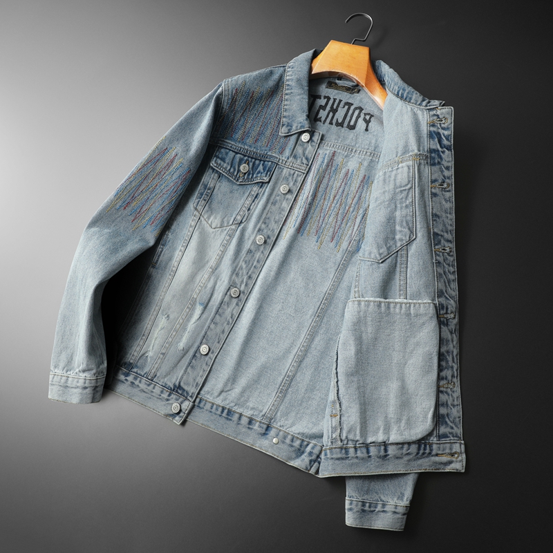 Brand Vintage Washed Denim Jac - Streetwear High End Brand 评论和价格