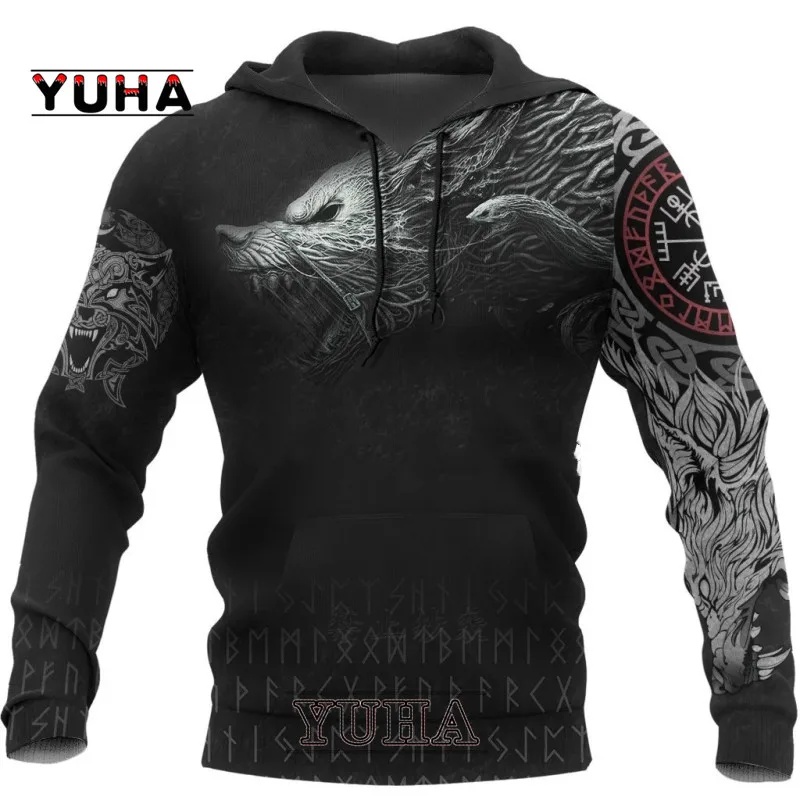 Wolf Printed Hoodies Men 3d Ho - Streetwear Brand Tracksuit 评论和价格