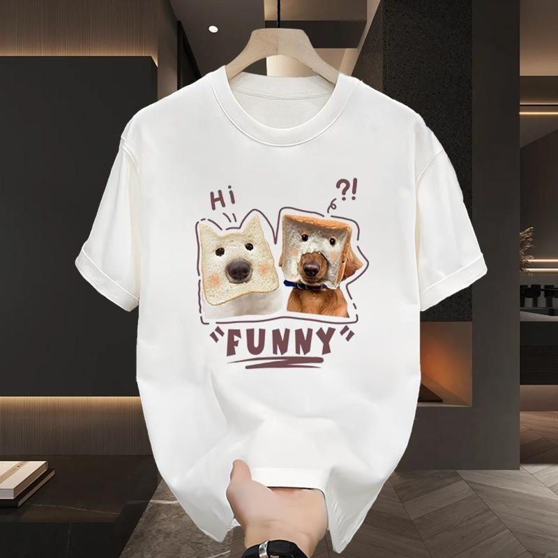 Kawaii Puppy Print Cotton T-sh - Streetwear Brand Drops 评论和价格