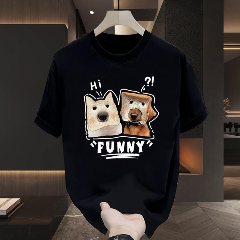 Kawaii Puppy Print Cotton T-sh - Streetwear Brand Drops 评论和价格