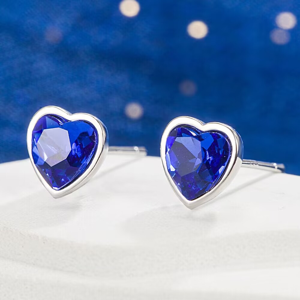 925 Sterling Silver Heart Blue - Chrome Hearts Ring 评论和价格