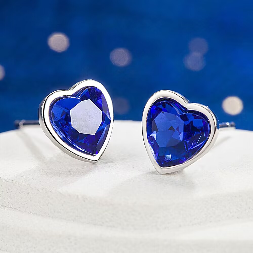 925 Sterling Silver Heart Blue - Chrome Hearts Ring 评论和价格