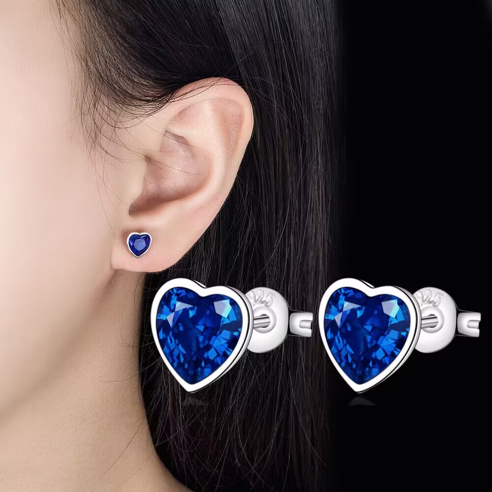 925 Sterling Silver Heart Blue - Chrome Hearts Ring 评论和价格